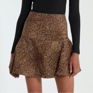Joie NEW Jamey Python Snake Print Cotton Ruffled Mini Skirt Women's size 00